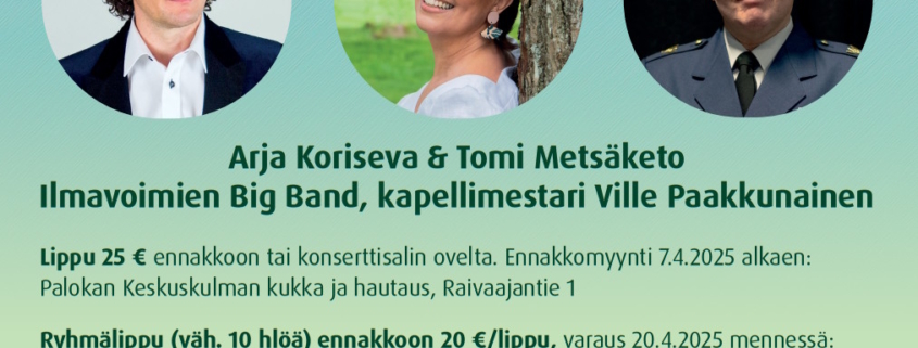 Elämän syliin -konserttijuliste